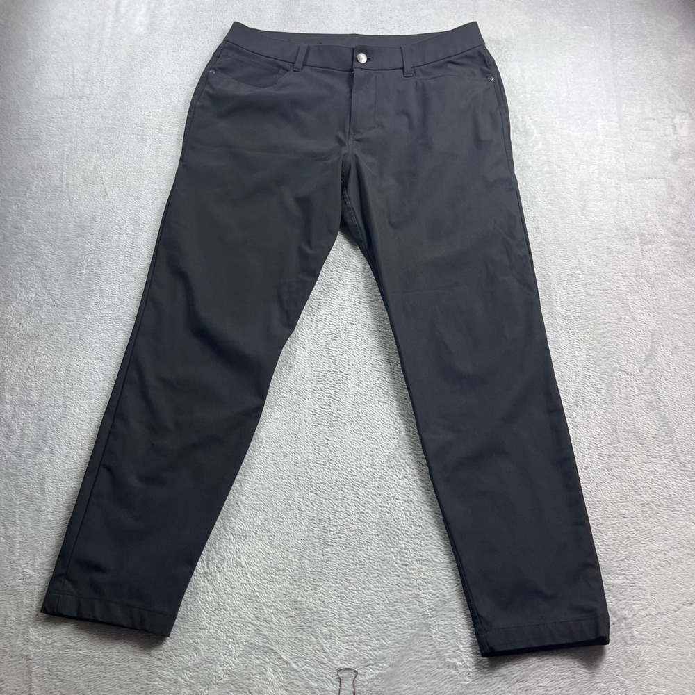 Lululemon‎ ABC Pant Slim-Fit 32 Black Mens LM5AQRS Technical Stretch Trousers